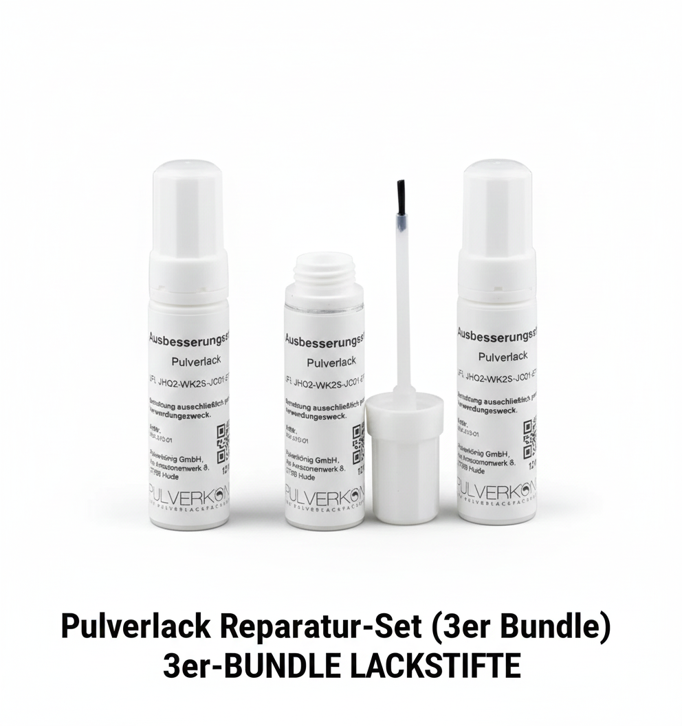 3er Lackstift Set zum Ausbessern von Pulverlackbeschichtung