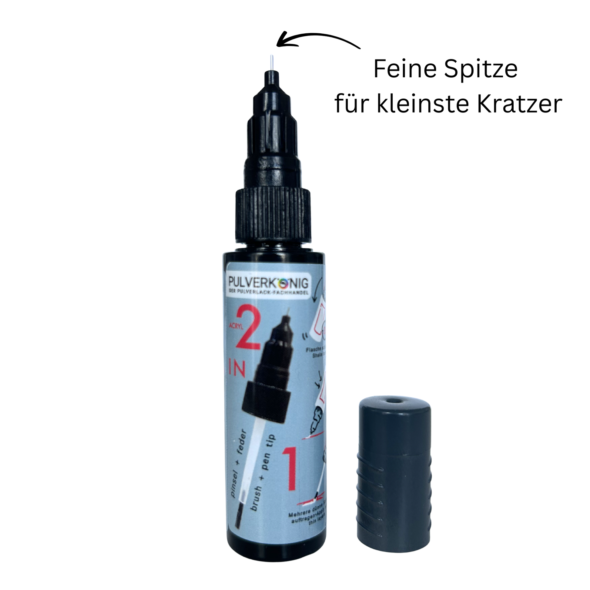 Lackstift RAL 7016 Anthrazit mit Feinspitze für punktgenaue Ausbesserung