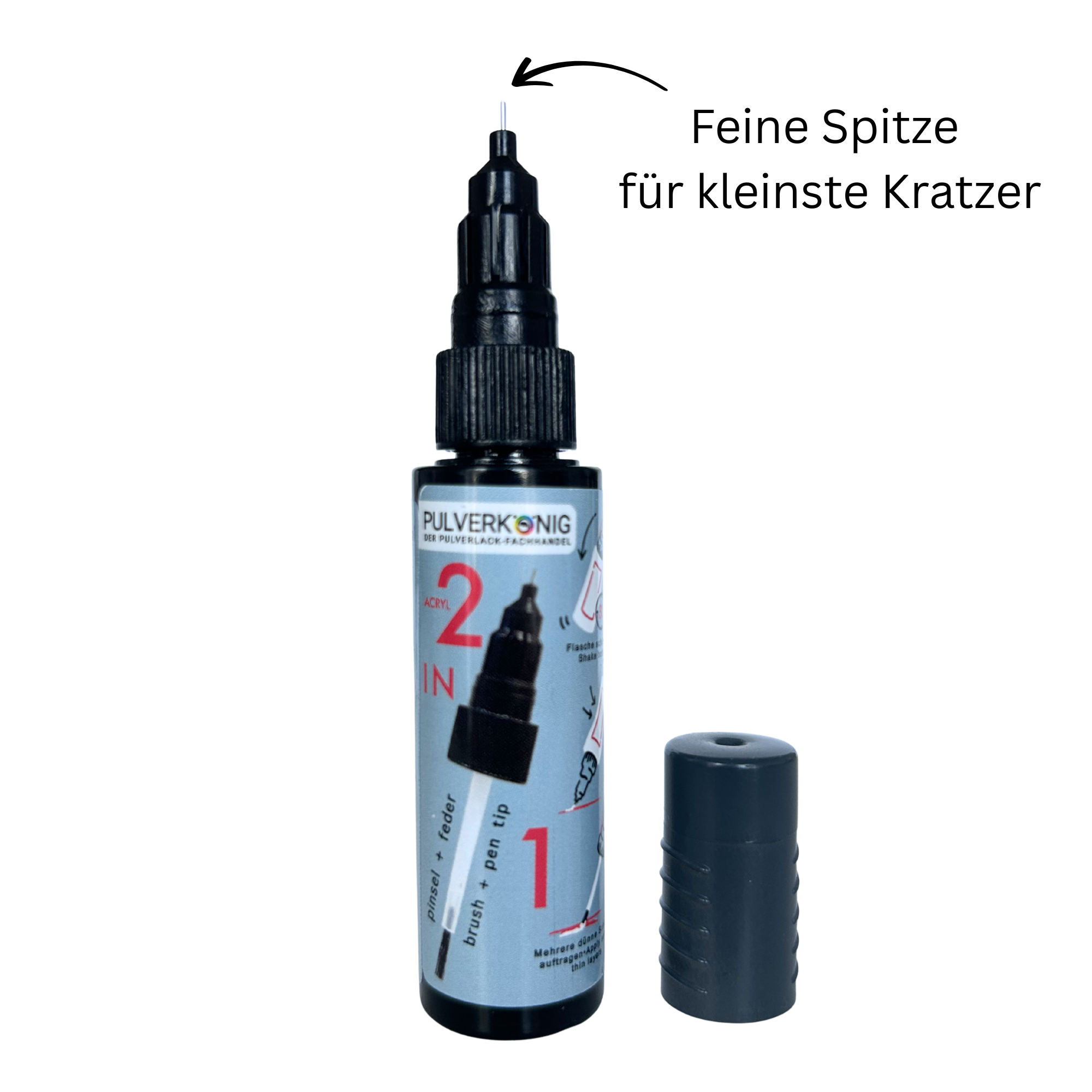 Lackstift RAL 7016 Anthrazit mit Feinspitze für punktgenaue Ausbesserung