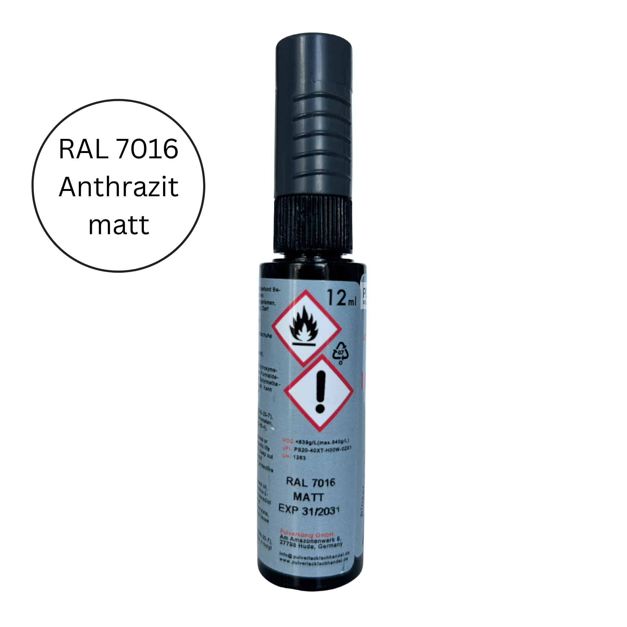 Lackstift RAL 7016 Anthrazit matt zum Ausbessern von Lackfehlern