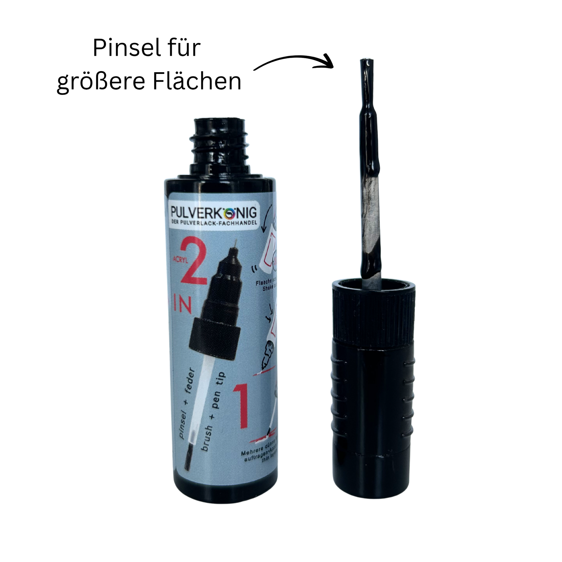 Lackstift schwarz RAL 9005 - zum Ausbessern von Pulverbeschichtung und Lack