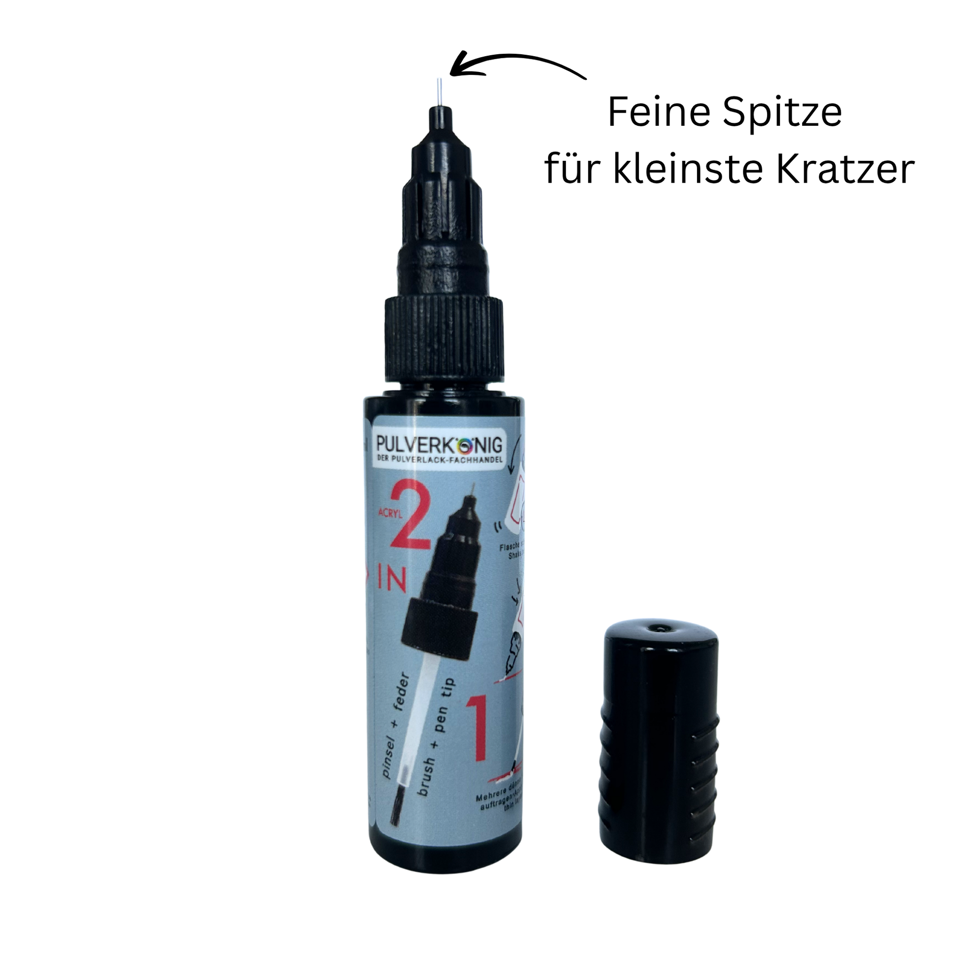 Lackstift schwarz RAL 9005 - zum Ausbessern von Pulverbeschichtung und Lack