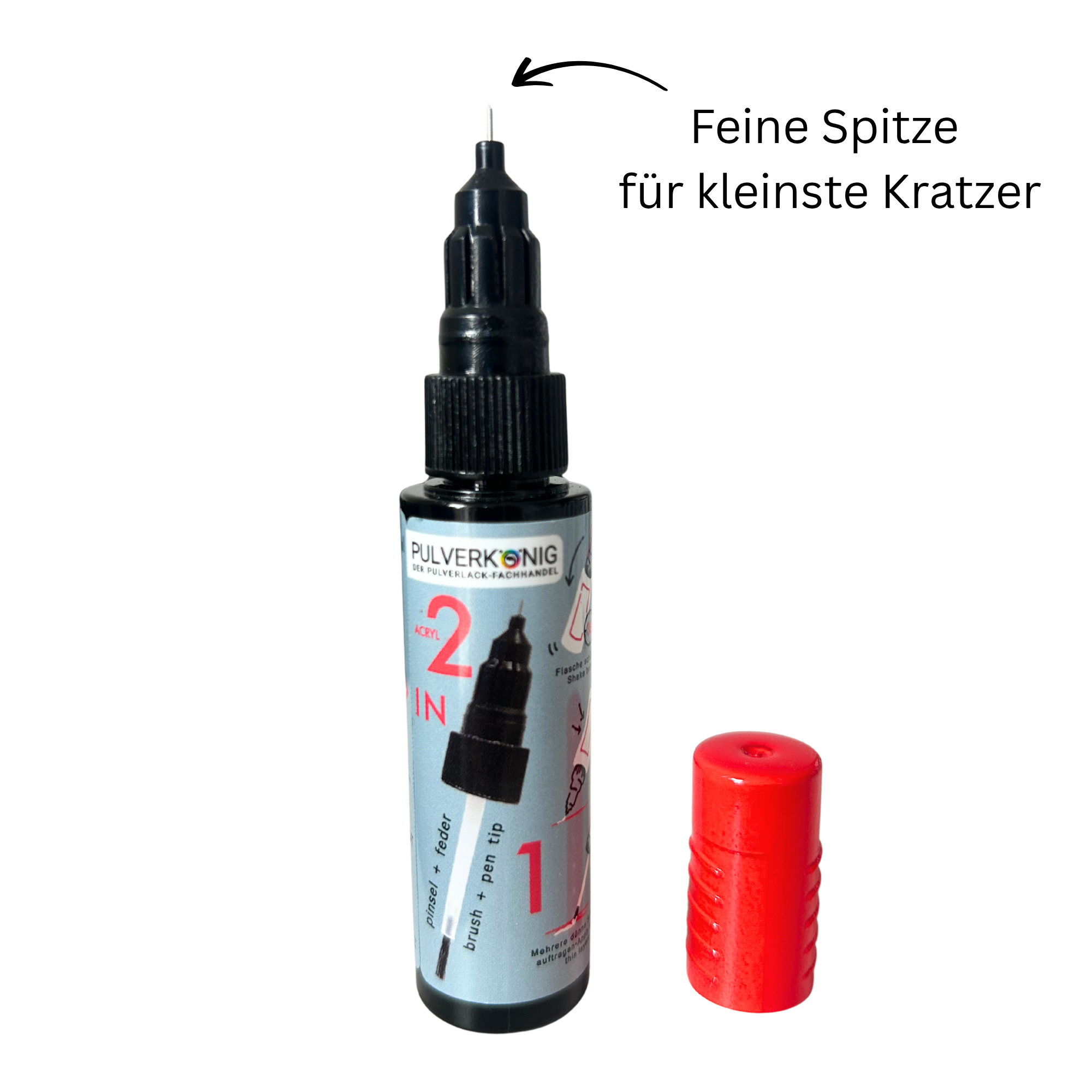 Lackstift verkehrsrot RAL 3020 matt/glänzend