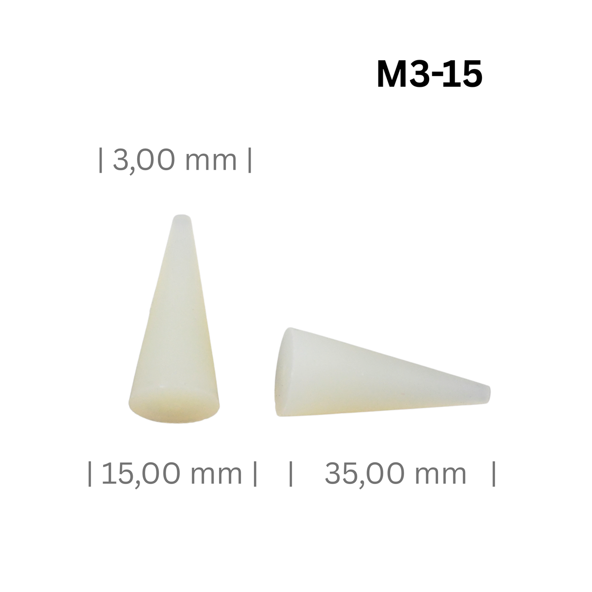 Konische Silikonstopfen klein, Ø 0,8 bis 20 mm
