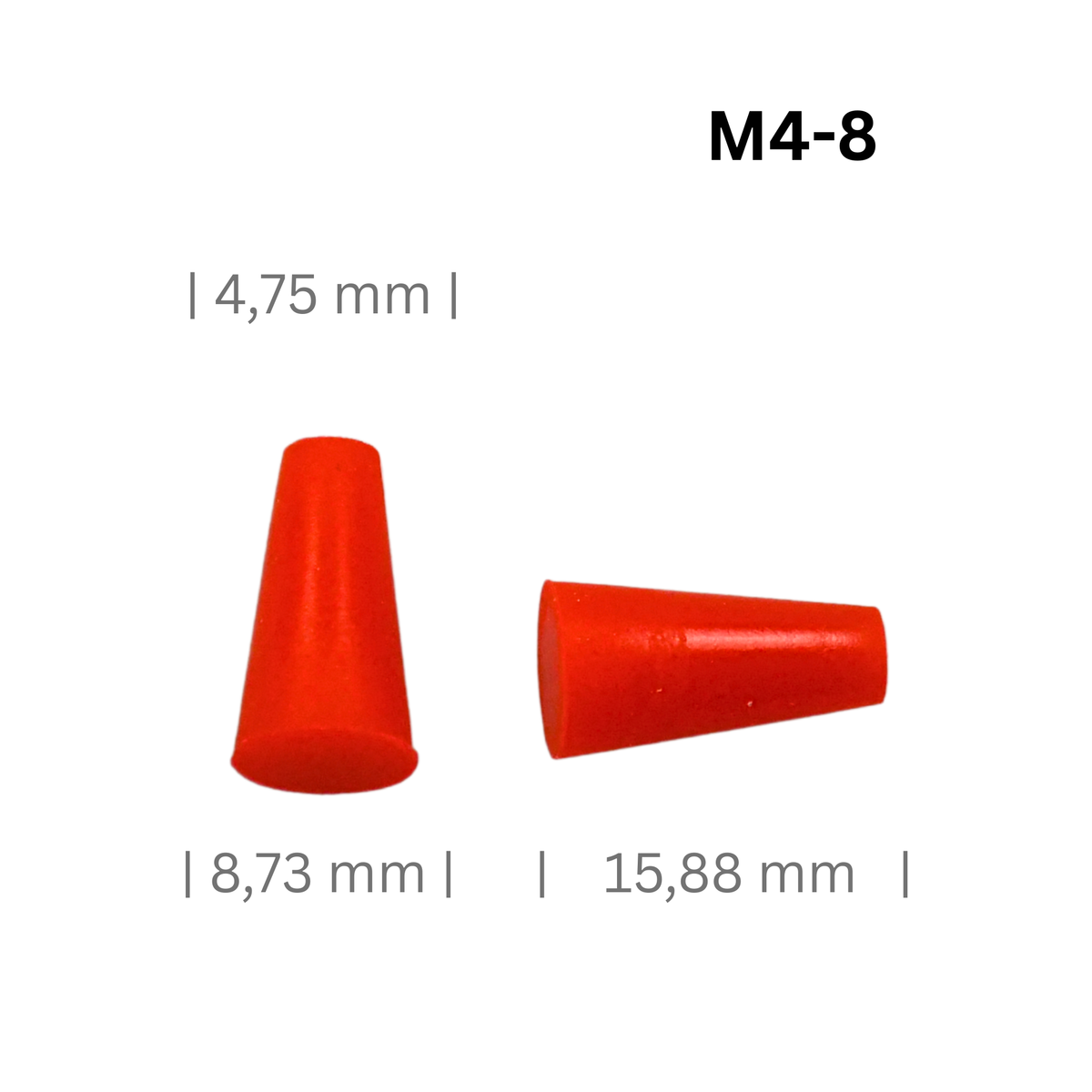 Konische Silikonstopfen klein, Ø 0,8 bis 20 mm
